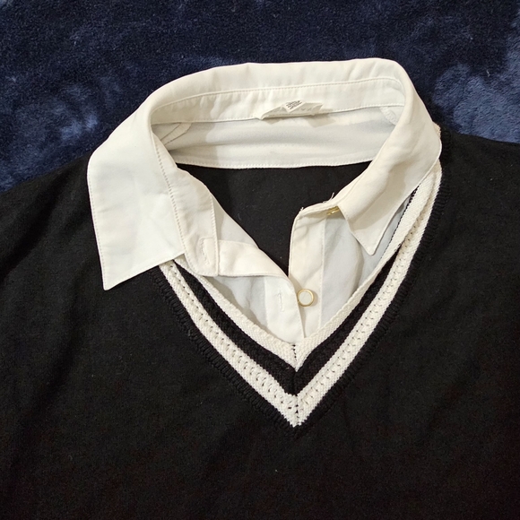 Rio & Rian black and white pullover dress shirt. Size XL - Picture 4 of 6